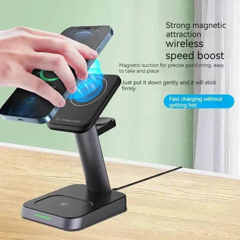 Mobile Phone Vertical Wireless Charger Watch Wireless Charger Mobile Phone Wireless Three-in-one Charger - EX-STOCK Canada