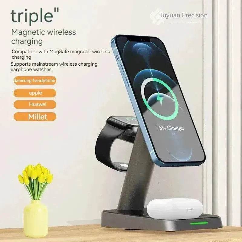 Mobile Phone Vertical Wireless Charger Watch Wireless Charger Mobile Phone Wireless Three-in-one Charger - EX-STOCK Canada