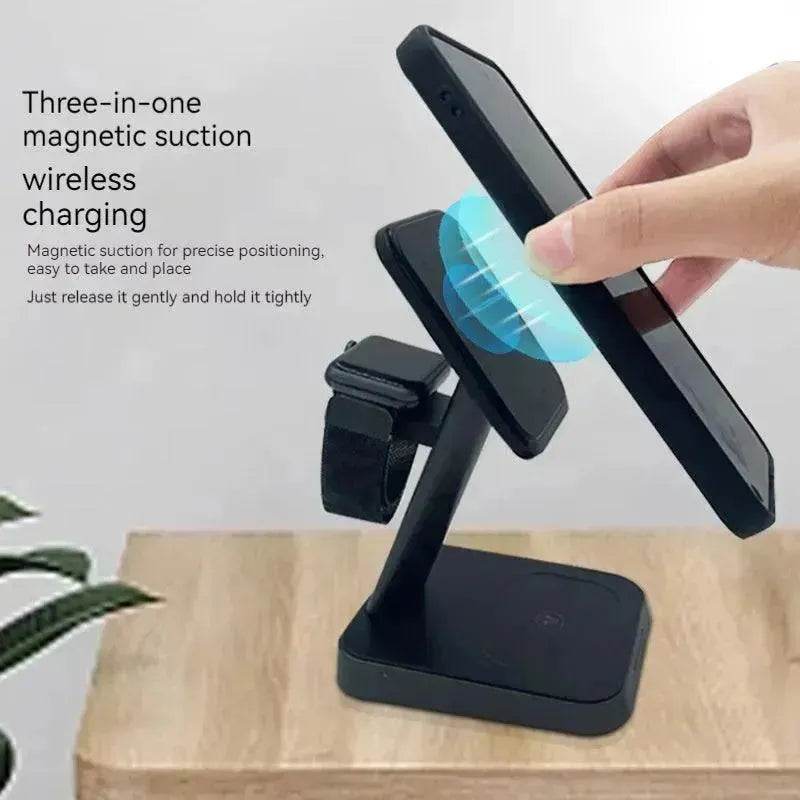 Mobile Phone Vertical Wireless Charger Watch Wireless Charger Mobile Phone Wireless Three-in-one Charger - EX-STOCK Canada