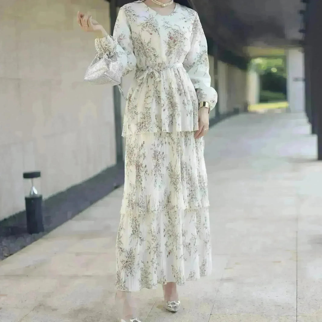 Modest Pleated Skirt Dress for Middle East Women - EX-STOCK CANADA