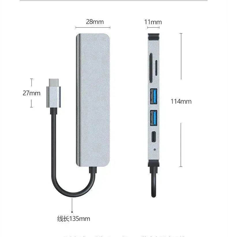 Multi Function Dock 4K HD USB Notebook 6 In 1 - EX-STOCK Canada
