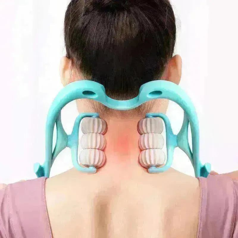 Multifunctional Manual Six-wheel Neck Massager Massage Relieve Roller Massage Tool - EX-STOCK CANADA