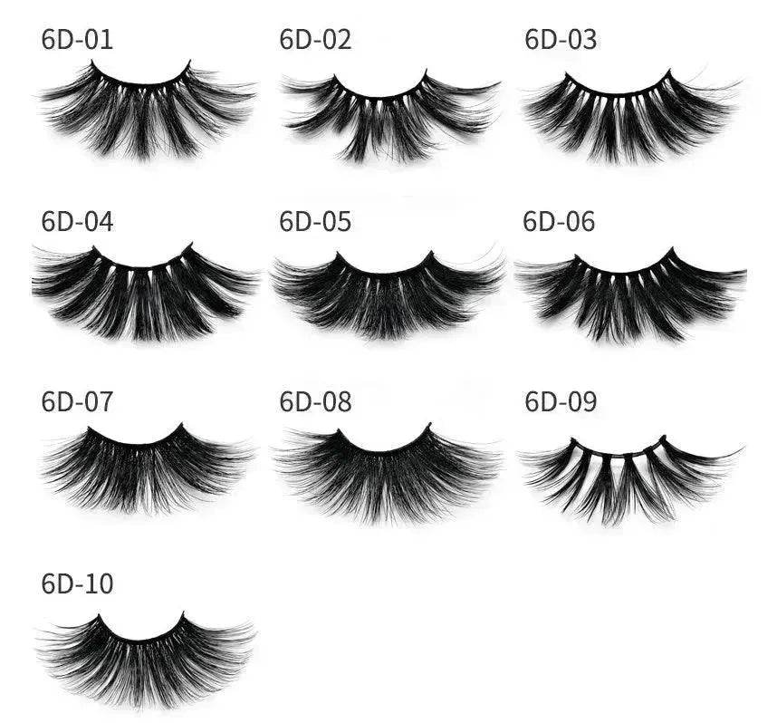 Nethong 25mm mink false eye lashes 6D three-dimensional messy cross-eye lashes Europe and the United States cross-border for eye lashes - EX-STOCK Canada