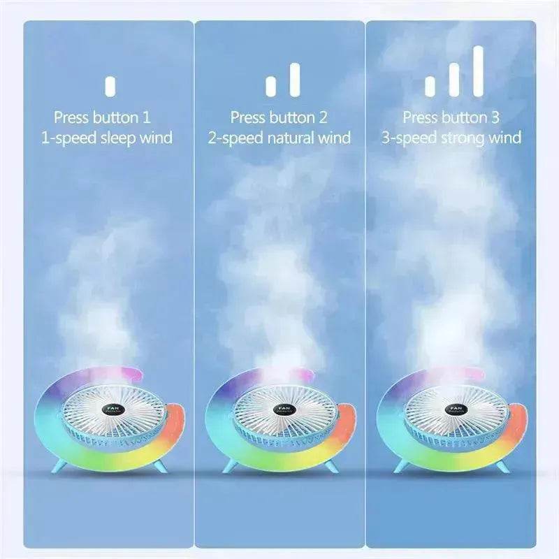 New Bright Night Light Charging Fan Desktop Silent Mini Electric Fan Portable Fan USB - EX-STOCK Canada