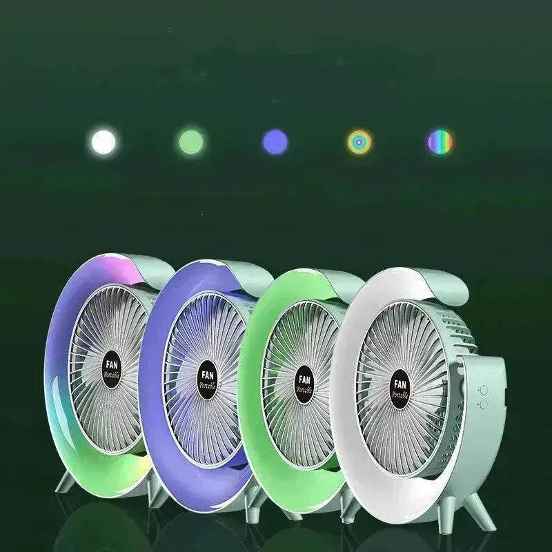 New Bright Night Light Charging Fan Desktop Silent Mini Electric Fan Portable Fan USB - EX-STOCK Canada