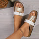 New Color Block Buckle Roman Shoes Summer Slides Flat Sandals Vacation Casual Beach Shoes For Women - EX-STOCK Canada