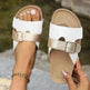 New Color Block Buckle Roman Shoes Summer Slides Flat Sandals Vacation Casual Beach Shoes For Women - EX-STOCK Canada