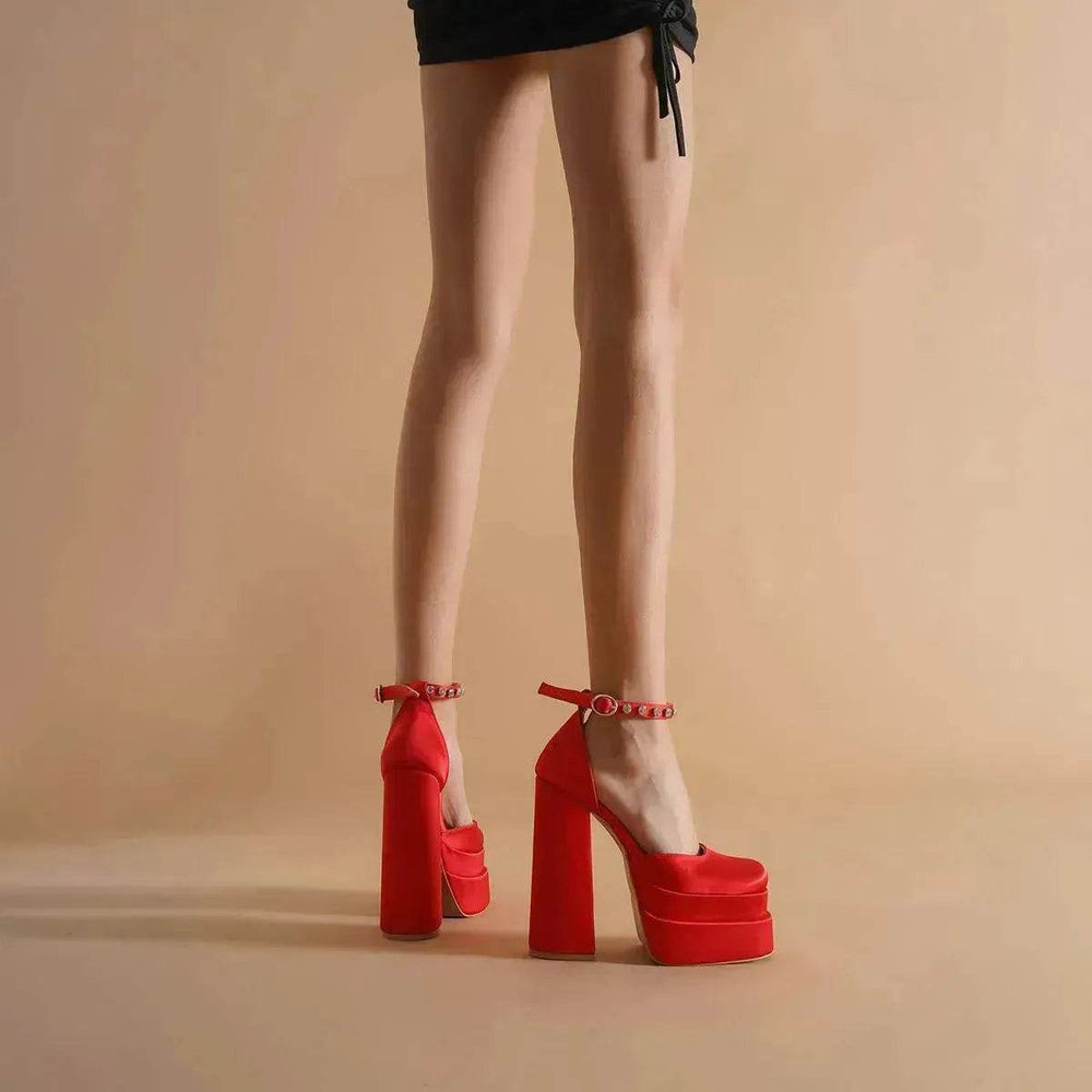 New Fashion 14cm Block Heel Platform chunky Heels for Women model - EX-STOCK Canada