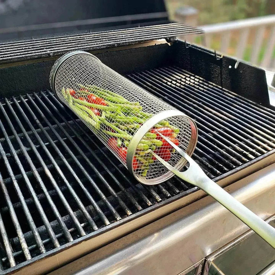 New Grilling Basket BBQ Basket Stainless Steel Grill Outdoor Picnic Camping Barbecue Cooking Supplies - EX-STOCK Canada