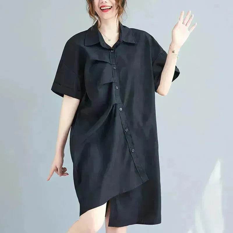 New Irregular Loose And Thin Literary Shirt Dress Women - EX-STOCK Canada