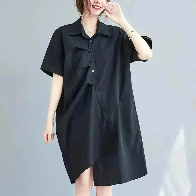 New Irregular Loose And Thin Literary Shirt Dress Women - EX-STOCK Canada
