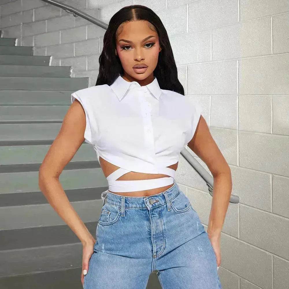 New Lace-up Trendy shirt tank Top For Women - EX-STOCK Canada