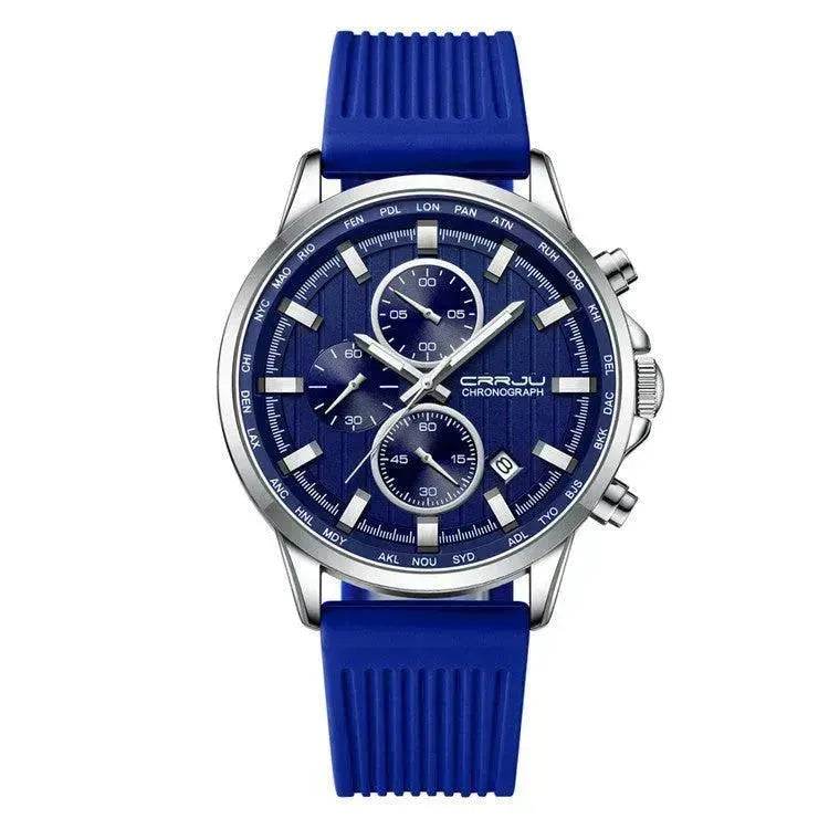 New Men's Silicone Strap Six-pin Steel Strap Business Casual Watch for Men - EX-STOCK Canada