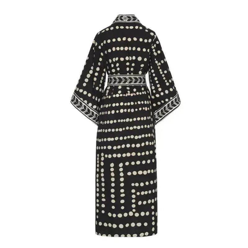 New Sunscreen Printed Long Sleeve Cardigan Bohemian Beach Dress - EX-STOCK Canada