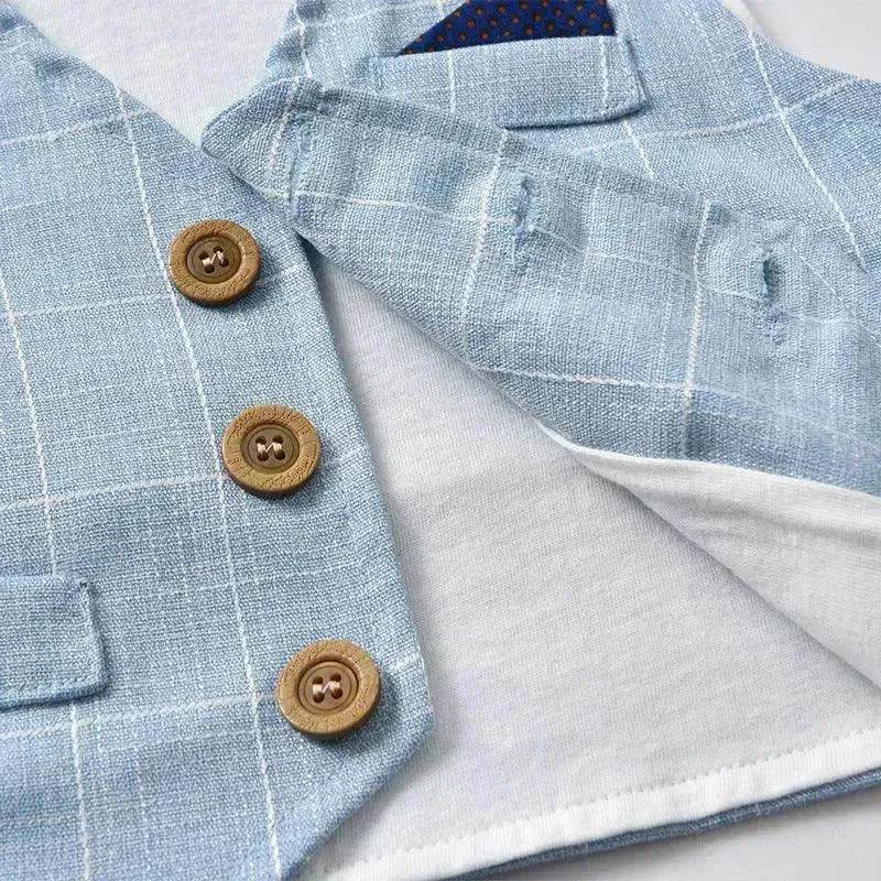 Newborn Baby Boy Gentleman Tuxedo Bow Tie Single-breasted Vest Long Sleeve Children Clothing - EX-STOCK Canada