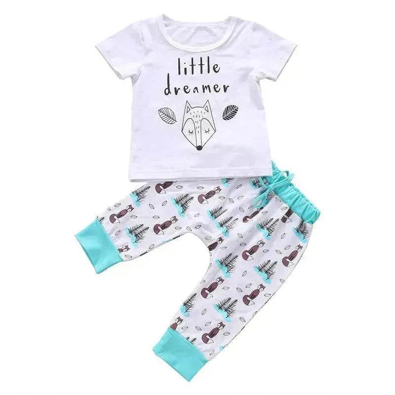 Newborn Baby Clothes Set T-shirt Tops+Pants Little Boys and Girls Outfits Children Clothing - EX-STOCK Canada