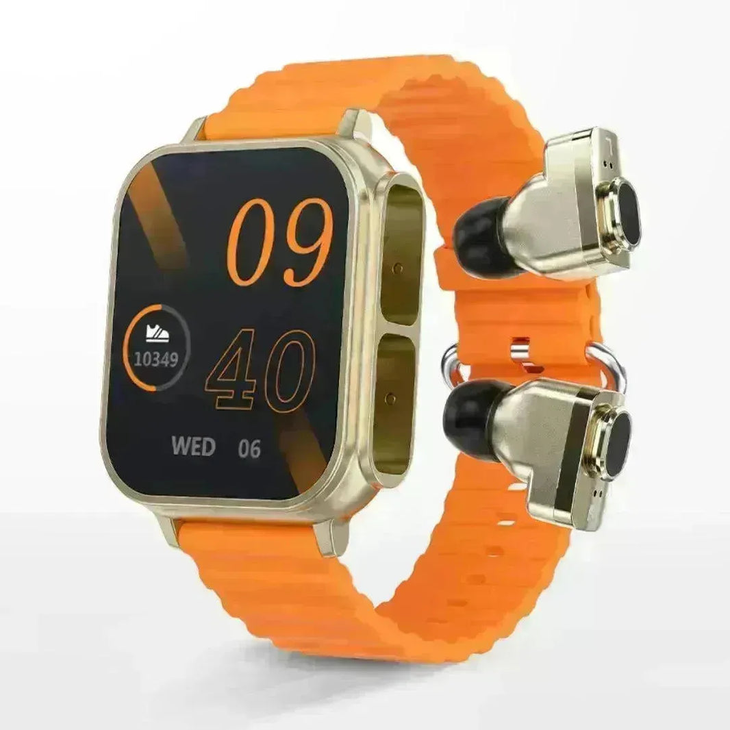 NFC Earphone Smart Watch Two-in-one Sitting Heart Rate Health Monitoring Multi-Language Support Smart Watch - EX-STOCK CANADA
