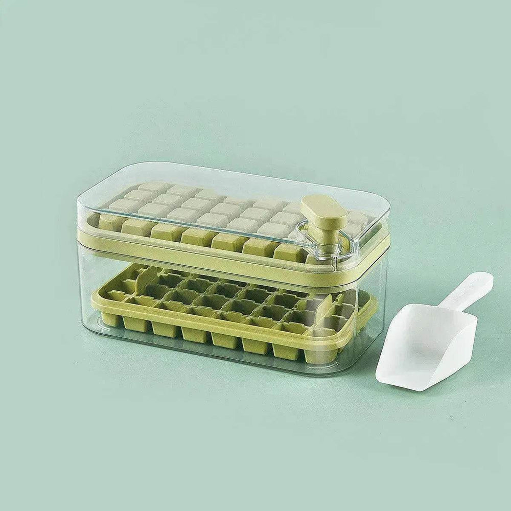 One-button Press Type Ice Mold Box Plastics Ice Cube Maker Ice Tray Mold With Storage Box With Lid Bar Kitchen Accessories - EX-STOCK Canada
