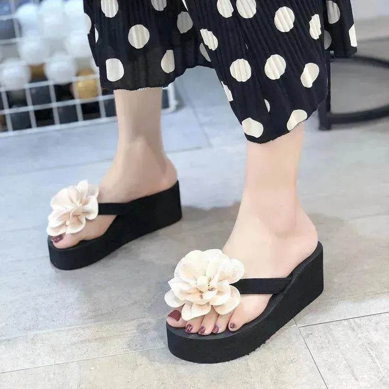 Outer Wear Flat Beach Shoes Flower Sandals - EX-STOCK Canada
