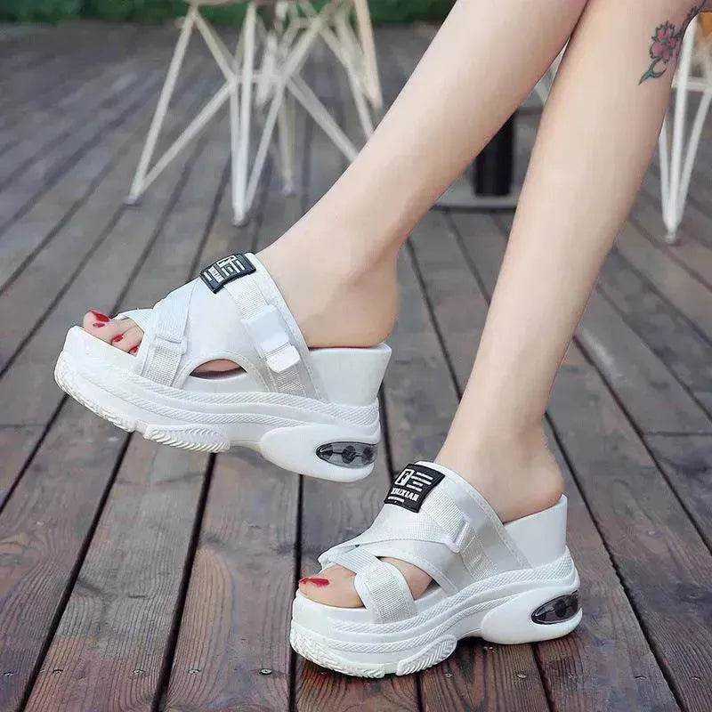 Outer Wear Thick-soled Comfortable Indoor White Non-slip Beach All-match Casual Red Slippers - EX-STOCK Canada