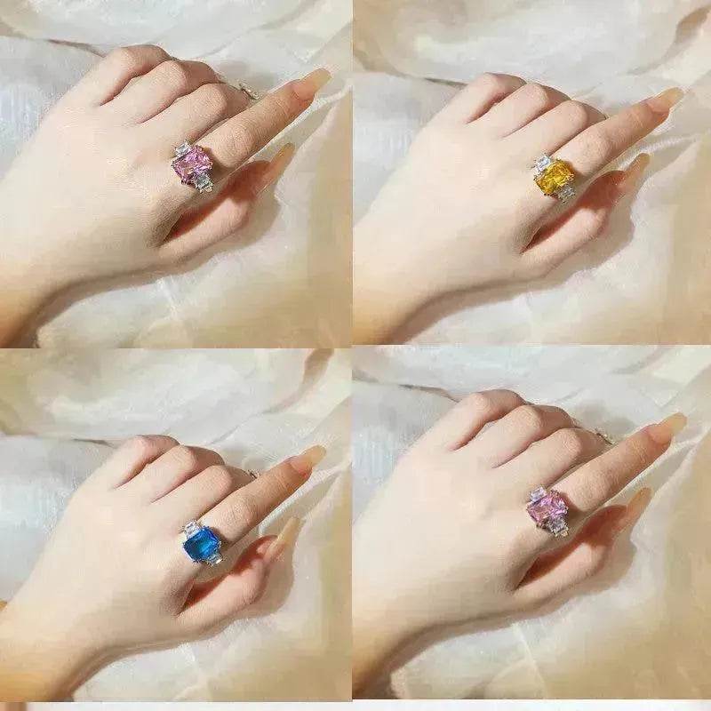 Overturn Stone Inlay Powder Rhinestone Ring - EX-STOCK Canada