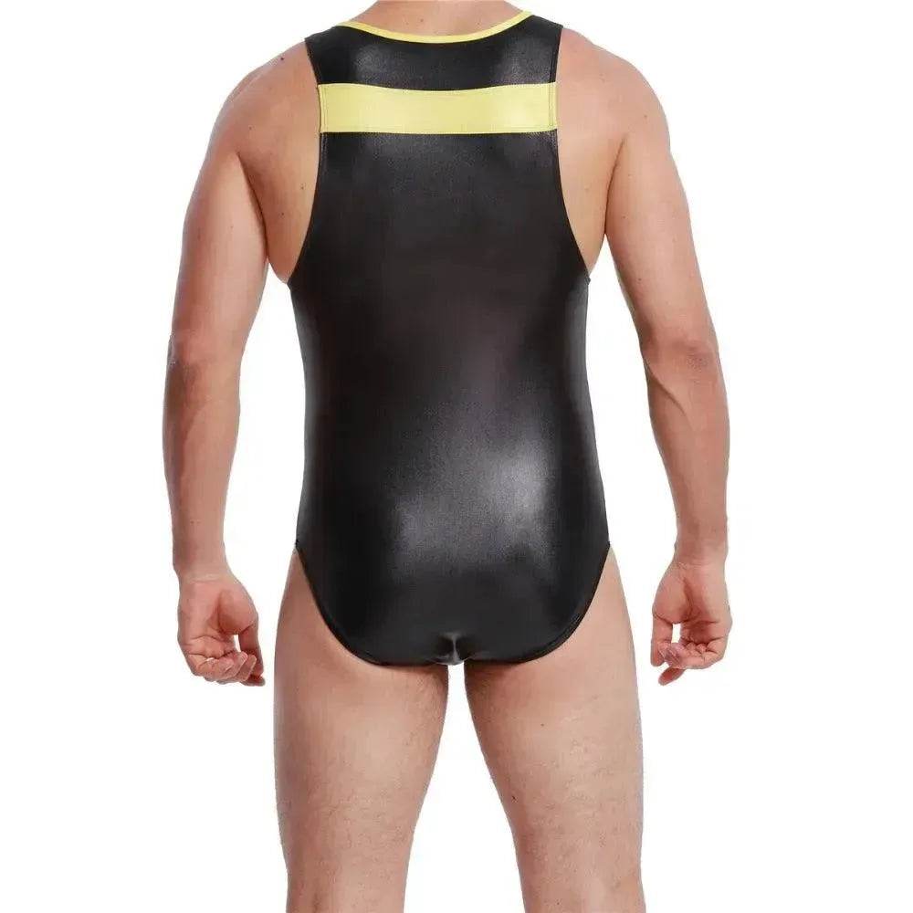 Patent leather one-piece gym suit - EX-STOCK Canada