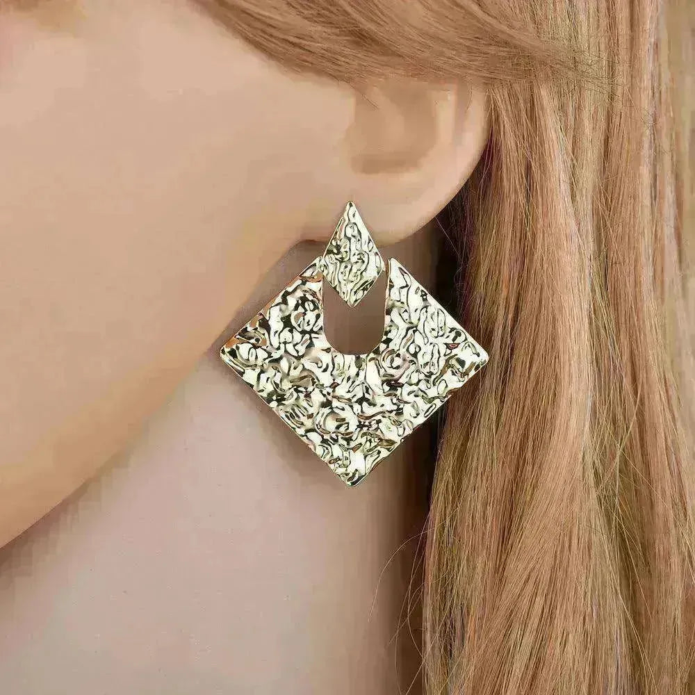 Personality Geometry Rhombus Irregular Alloy Earrings - EX-STOCK CANADA
