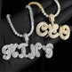 Personalized Cursive Letter Splicing Combination Pendant Micro Zirconia Necklace for men. - EX-STOCK Canada
