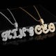 Personalized Cursive Letter Splicing Combination Pendant Micro Zirconia Necklace for men. - EX-STOCK Canada