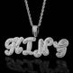 Personalized Cursive Letter Splicing Combination Pendant Micro Zirconia Necklace for men. - EX-STOCK Canada