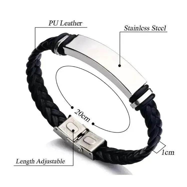 Personalized Jewelry Custom Bracelet for Women Men PU Leather Bracelet - EX-STOCK Canada