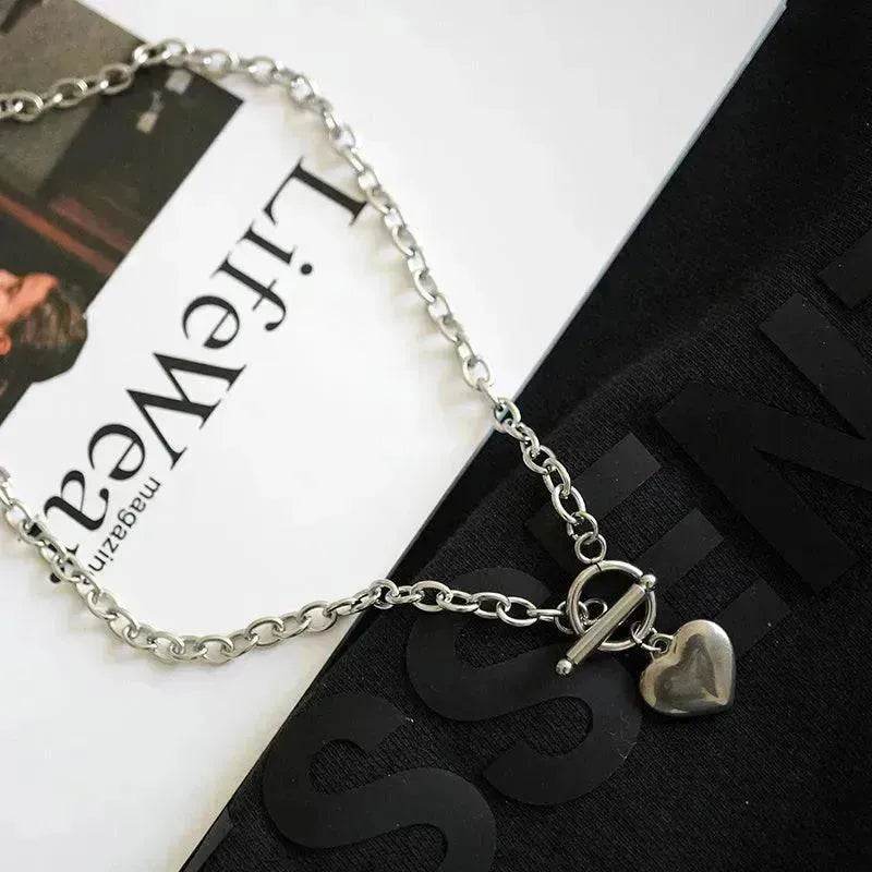 Personalized Thick Chain Ins Wind Love Clavicle Necklace Choker Niche Design Trend Necklace For Women - EX-STOCK Canada