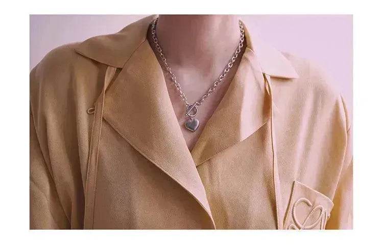 Personalized Thick Chain Ins Wind Love Clavicle Necklace Choker Niche Design Trend Necklace For Women - EX-STOCK Canada