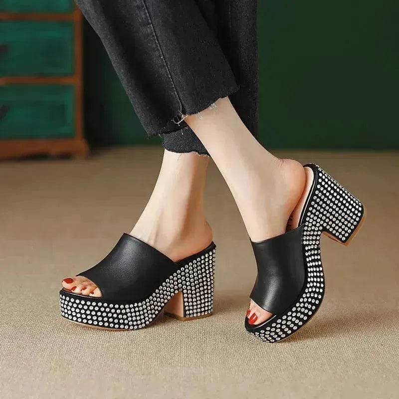 Platform Sandals High Heel Chunky Heel Sandals - EX-STOCK Canada