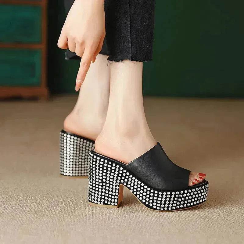 Platform Sandals High Heel Chunky Heel Sandals - EX-STOCK Canada