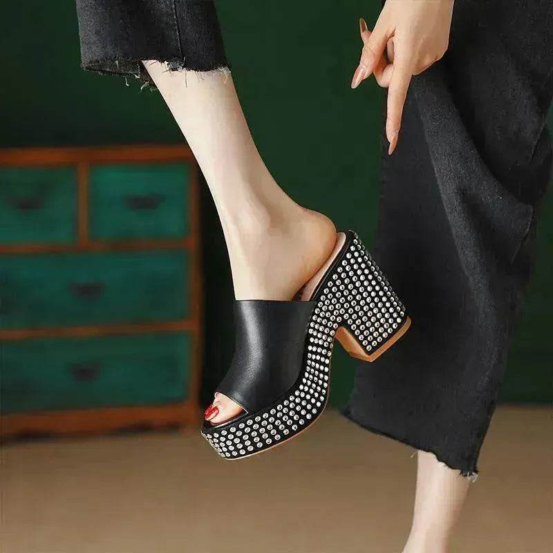 Platform Sandals High Heel Chunky Heel Sandals - EX-STOCK Canada