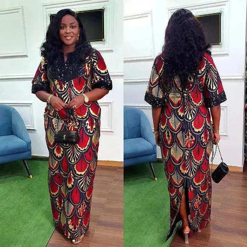 Plus Size Women's Satin Sequin Long Gown Dress - EX-STOCK Canada