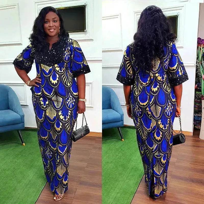 Plus Size Women's Satin Sequin Long Gown Dress - EX-STOCK Canada