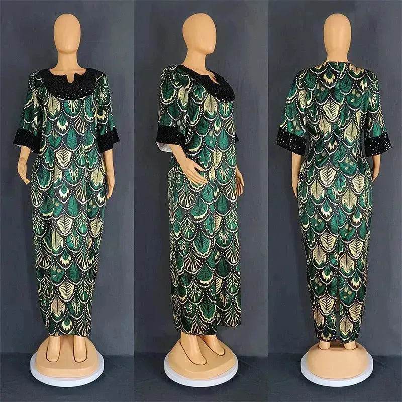 Plus Size Women's Satin Sequin Long Gown Dress - EX-STOCK Canada