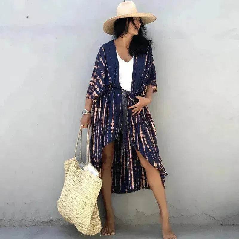 Polyester Ladies Sun Protection Resort Beach Dress Cover Up - EX-STOCK Canada