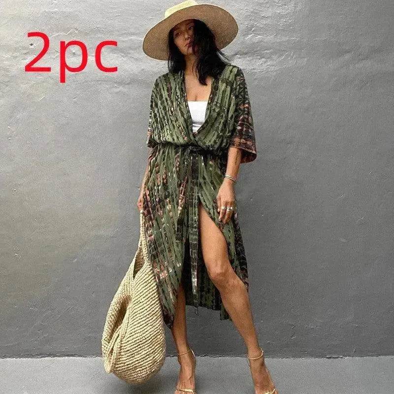 Polyester Ladies Sun Protection Resort Beach Dress Cover Up - EX-STOCK Canada