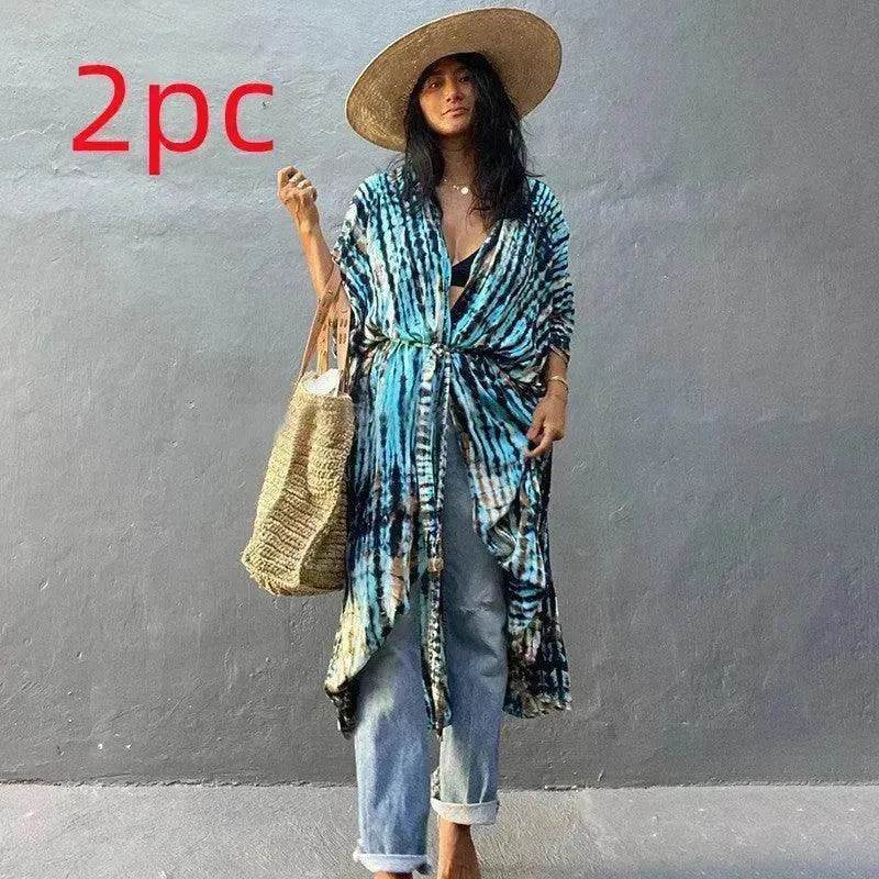 Polyester Ladies Sun Protection Resort Beach Dress Cover Up - EX-STOCK Canada