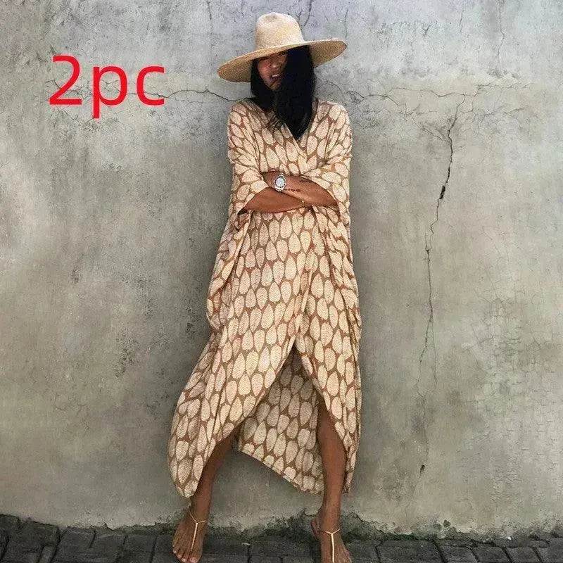 Polyester Ladies Sun Protection Resort Beach Dress Cover Up - EX-STOCK Canada