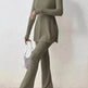 Polyester Two piece set Women's Clothing Solid Color Casual Slim New Fashion Women Elegant Outfit - EX-STOCK Canada