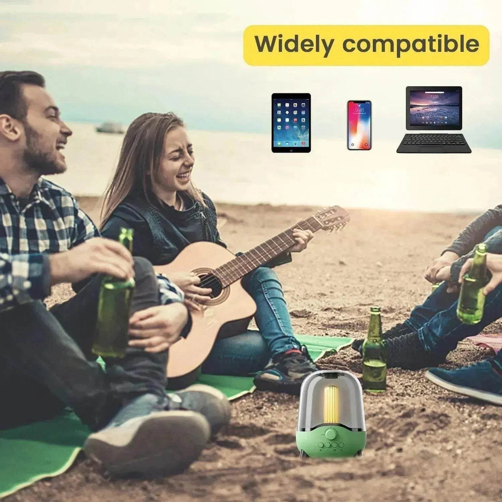 Portable Wireless Bluetooth 5.0 Speaker Flickering Ambient Light Speakers Table Lamp Stereo Sound Indoor Outdoor Night Lights - EX-STOCK Canada