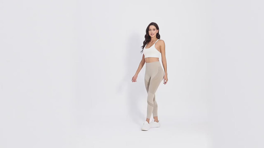 High Taille nahtloses Yogahose Frauen einfarbige DOT Striped Druckkuttlauf Leggings Fitness Laufsport -Fitness -Legging -Outfits