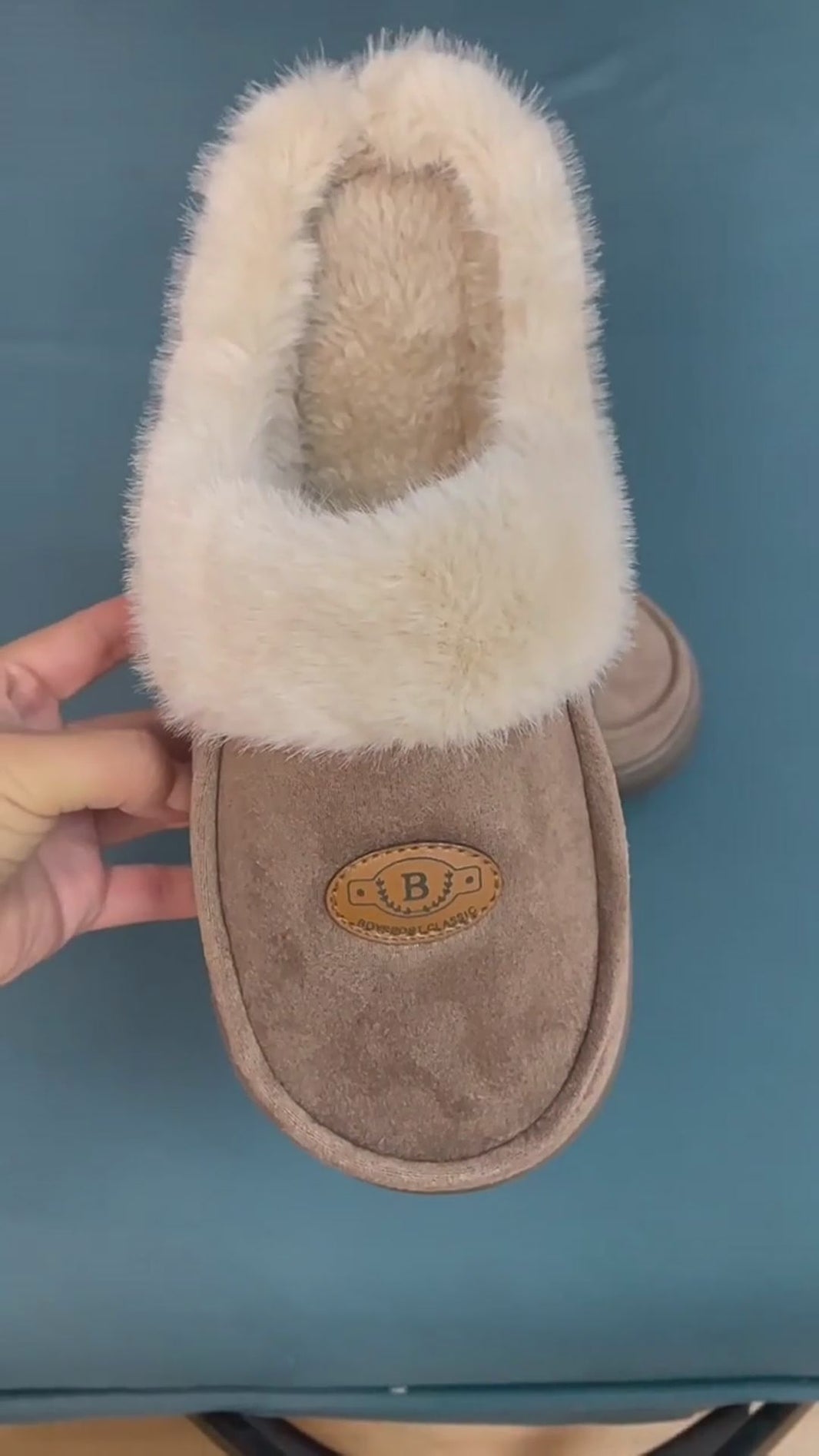 Pantres de peluche d'hiver pour hommes décontractés en daim chaud des chaussures de maison en daim intérieure sans glissement de chambre à coucher