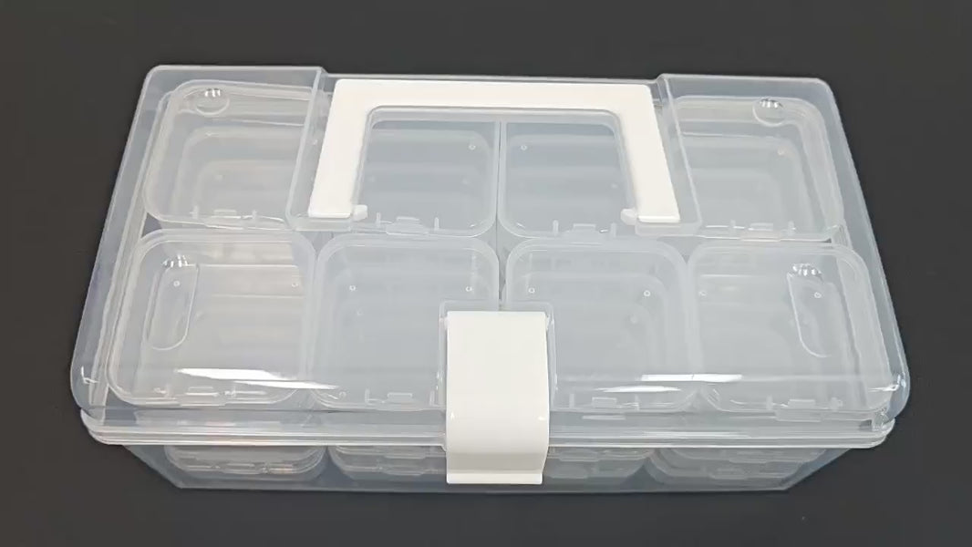 32 Gitter transparente Plastikspeicherbox mit großer Kapazität tragbar