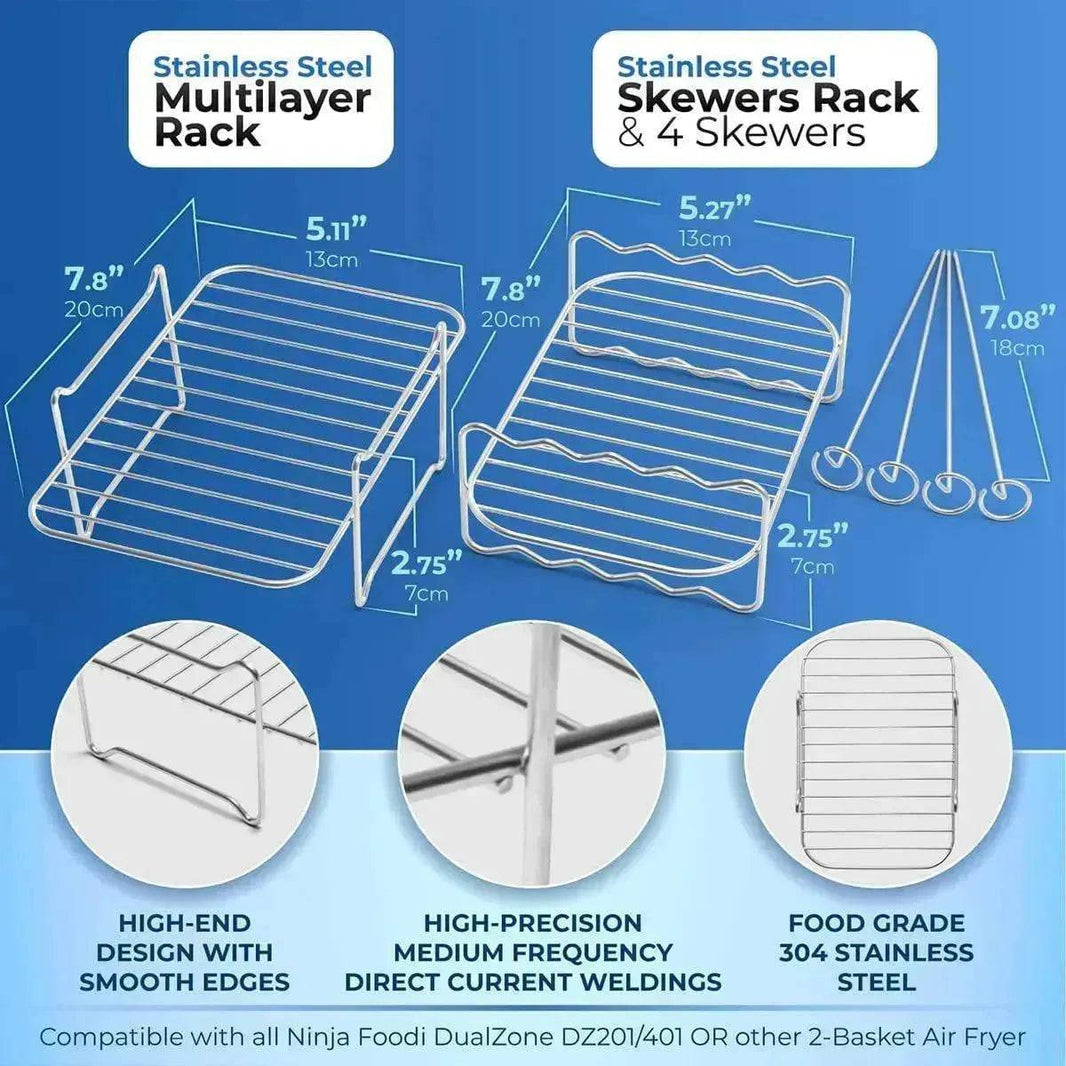 Rectangular Four-corner G-shaped BBQ Sticks Double Layer Stainless Steel Barbecue Grill Cross-border Foreign Trade - EX-STOCK Canada