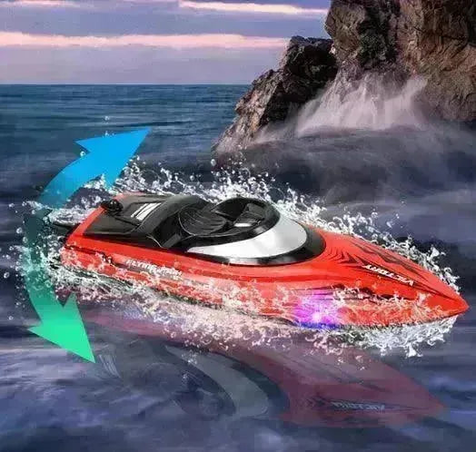 Remote Control Water Summer Toys 24g Competitive Boat Light Speed 25km High Speed Speedboat - EX-STOCK CANADA